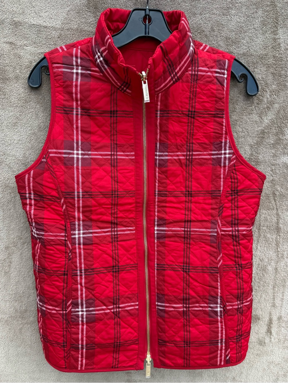 Chico’s reversible red and plaid vest
